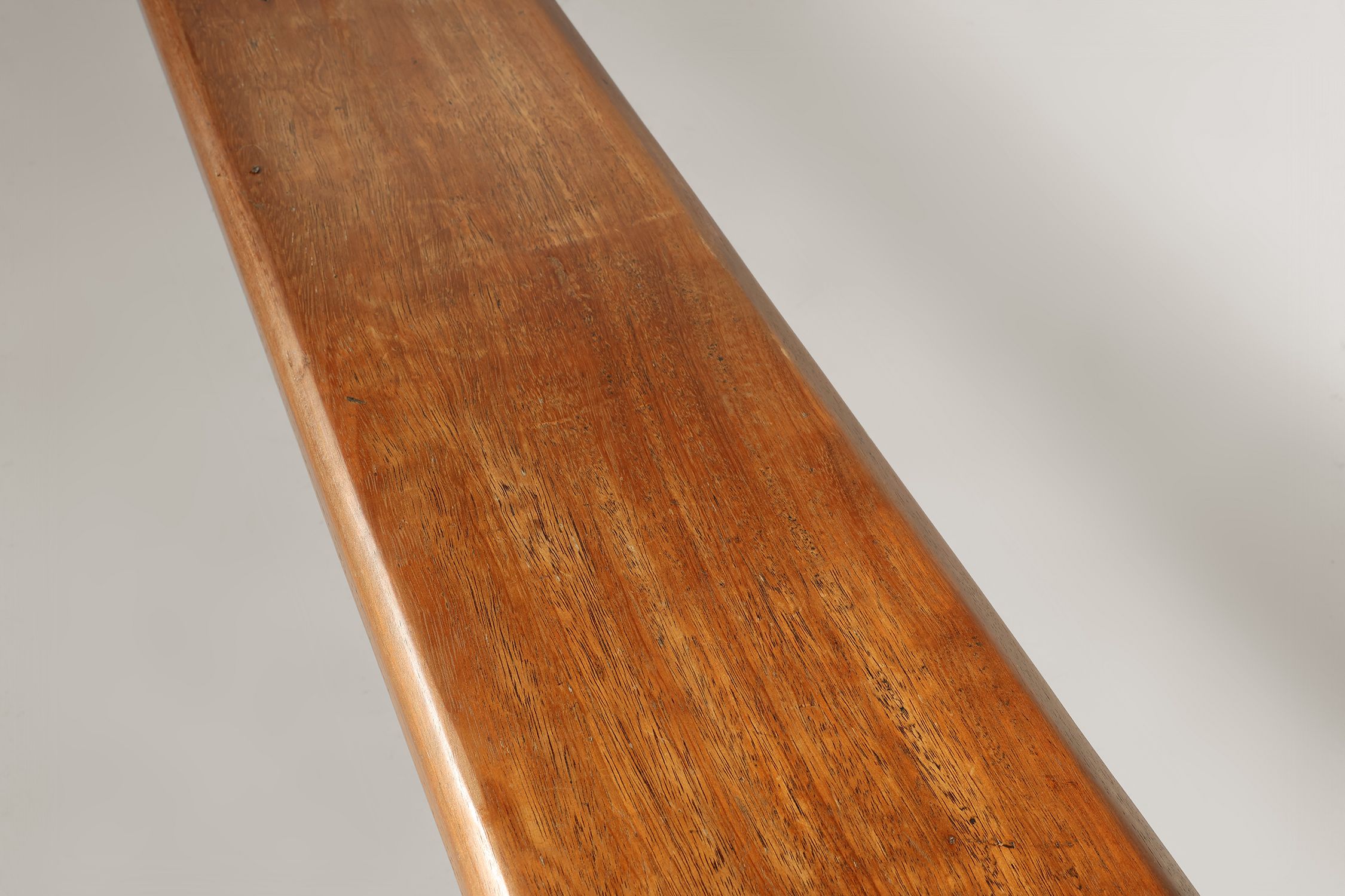 Extra long solid elm wooden monastery bench, France ca. 1850thumbnail